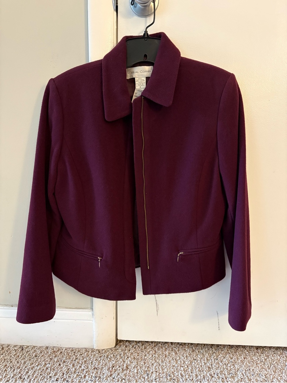Casual Corner Women's Plum Zip Jacket